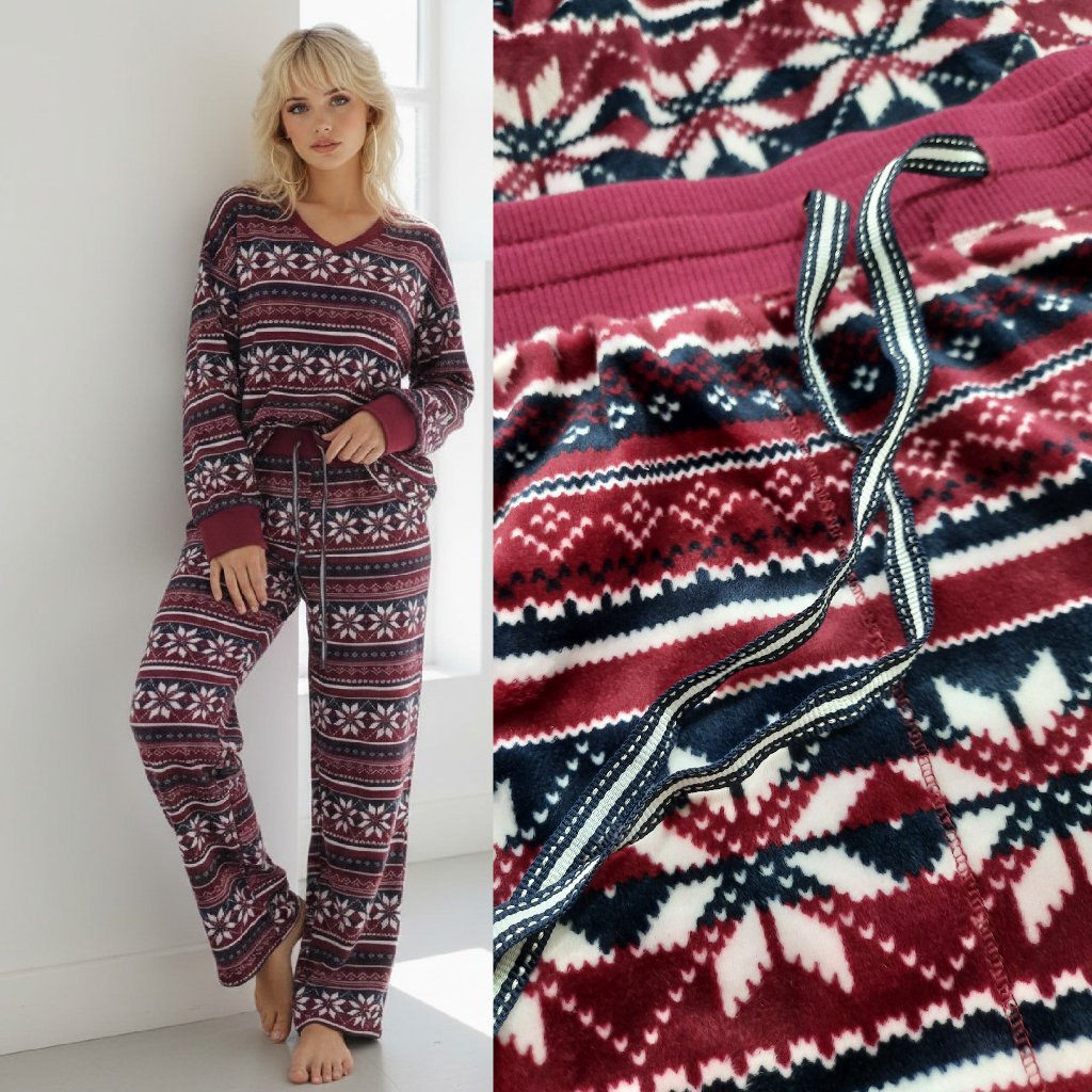 Velour Winter Fair Isle Pajama Set 2  Nautica Brand